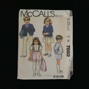 McCall&#39;s 7882 Sewing Pattern Toddlers&#39; and children&#39;s jacket, skirt and pants or shorts - Sizes 1 and 2 Complete