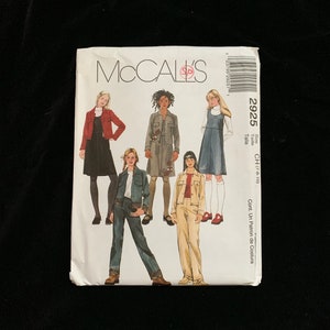 McCall&#39;s Girls&#39; unlined jacket, jumper and pull-on pants sewing pattern 2925 - Size 7-8-10 Chest 26 - 28 1/2- Factory folded