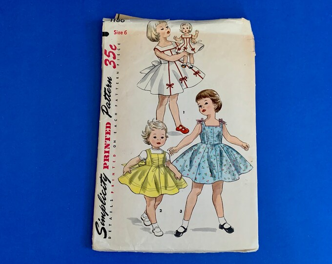 Simplicity 1186 Sewing Pattern Child's One Piece Dress, Jumper and