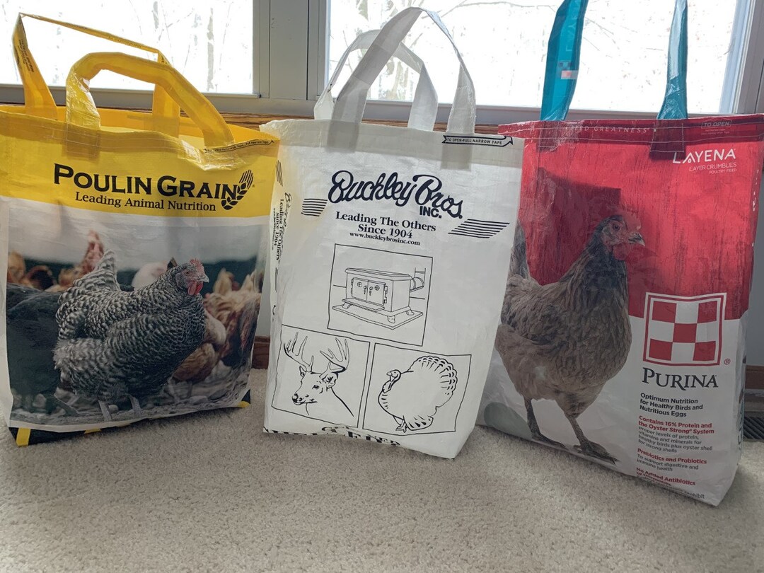 Upcycled Tote Bags From Feed Bags Etsy