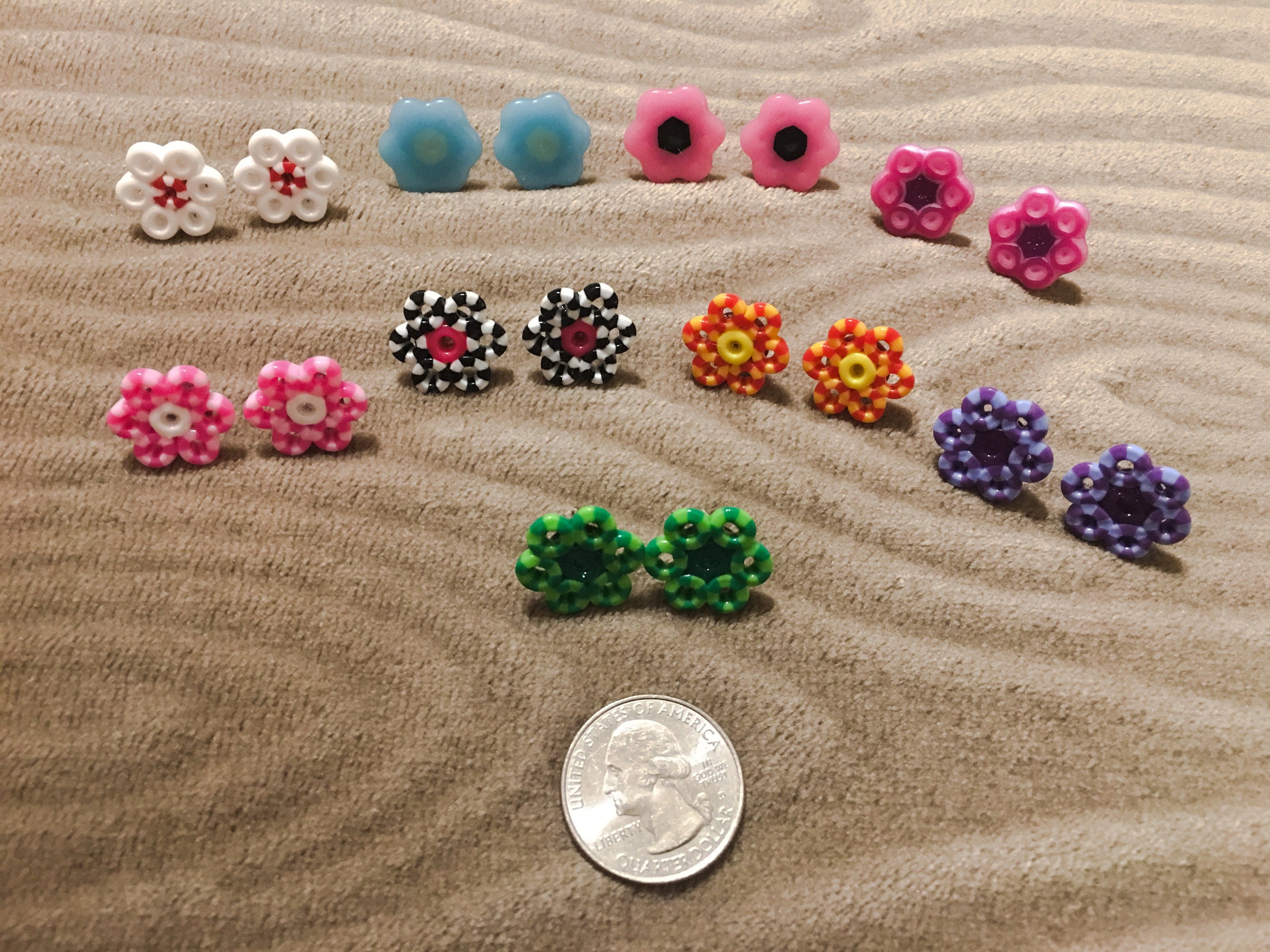 Oven Baked Perler Bead Earrings Etsy