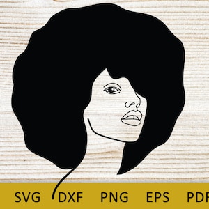 Afro woman svg, afro girl svg, afro lady svg, afro queen svg, black woman svg, black girl svg, afro svg, african woman svg, cut file, png