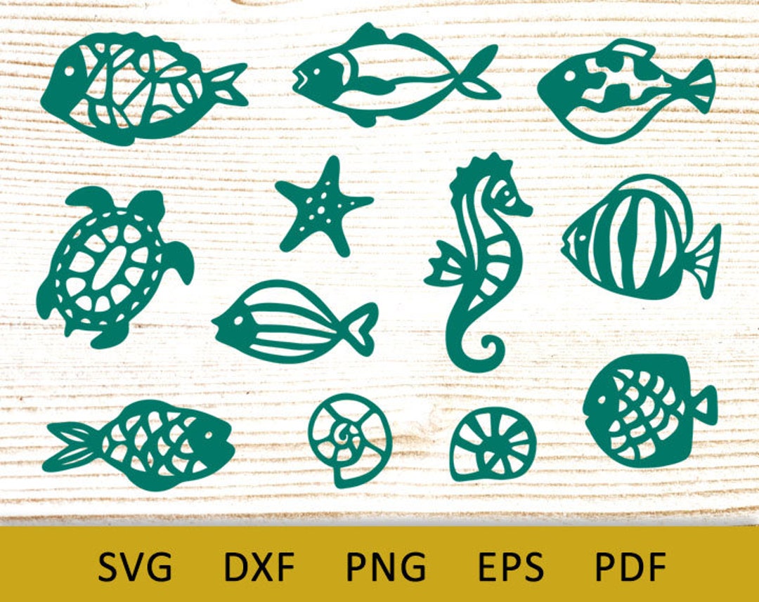Ocean Svg Bundle, Sea Life Svg, Fish Svg, Sea Turtle Svg, Ocean Clipart ...