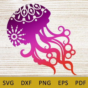 Jellyfish svg, mandala jellyfish svg, ocean svg, sea life svg, jellyfish clipart, medusa svg, cut file, cricut, jellyfish decal, laser cut