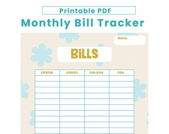 Monthly Bill Tracker Printable - Il 340x270.4789063602 Obok 