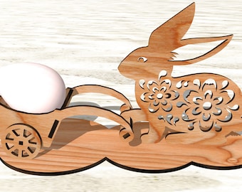 Coquetier de Pâques en bois découpé au laser Algérie | Lapin Coquetier de Pâques en bois découpé au laser Algérie | Lapin