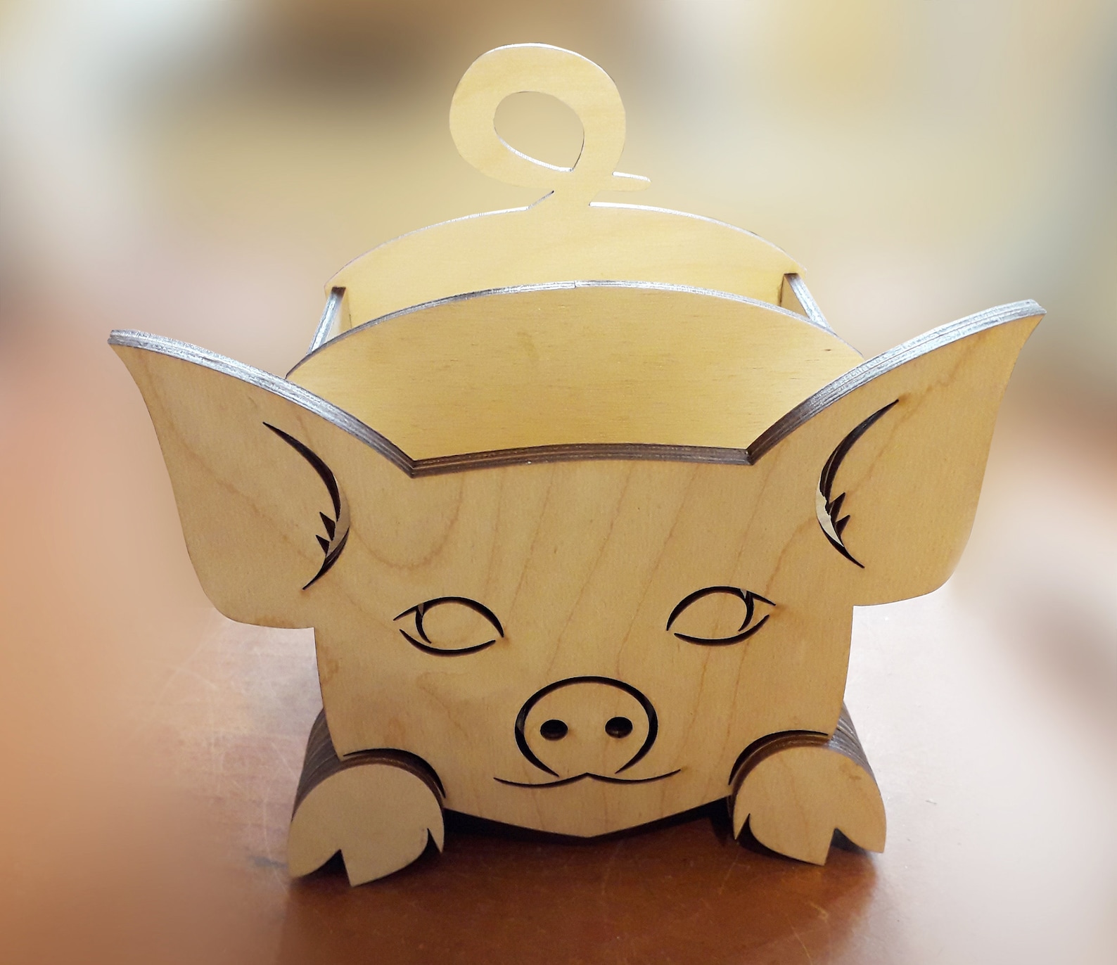 Pig Pencil Holder With Stand for Smartphone Vector Model for Etsy