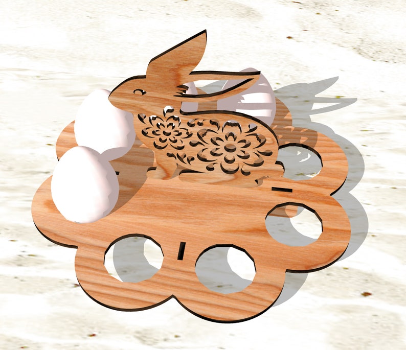 Download Vector model easter rabbit 8egg holders for laser cut cnc ...