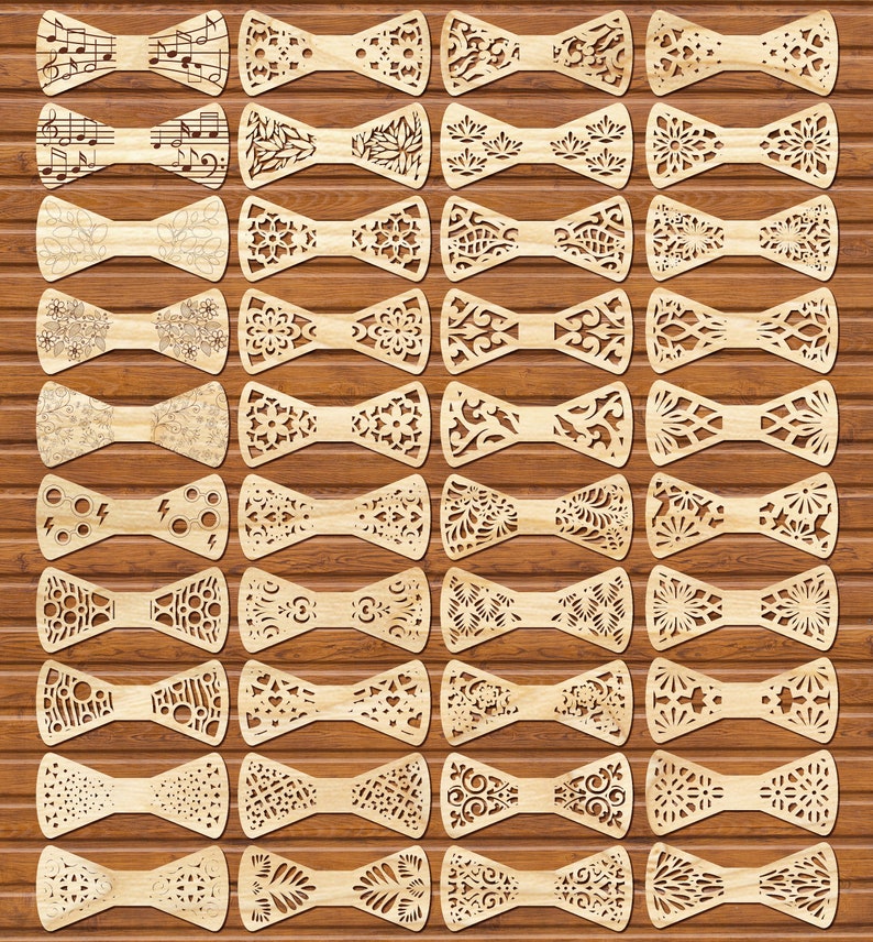 cnc plan Bow ties 40 designs vector model for laser cut DXF CDR ai svg dxf any thicknes instant download