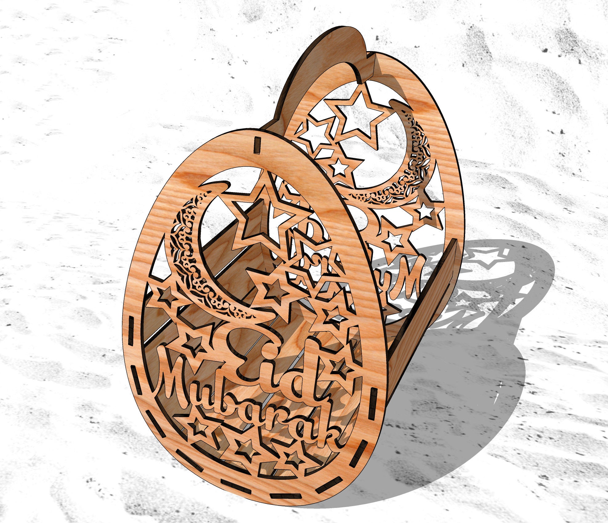 Eid Mubarak basket files for laser cut 34 mm cnc Etsy