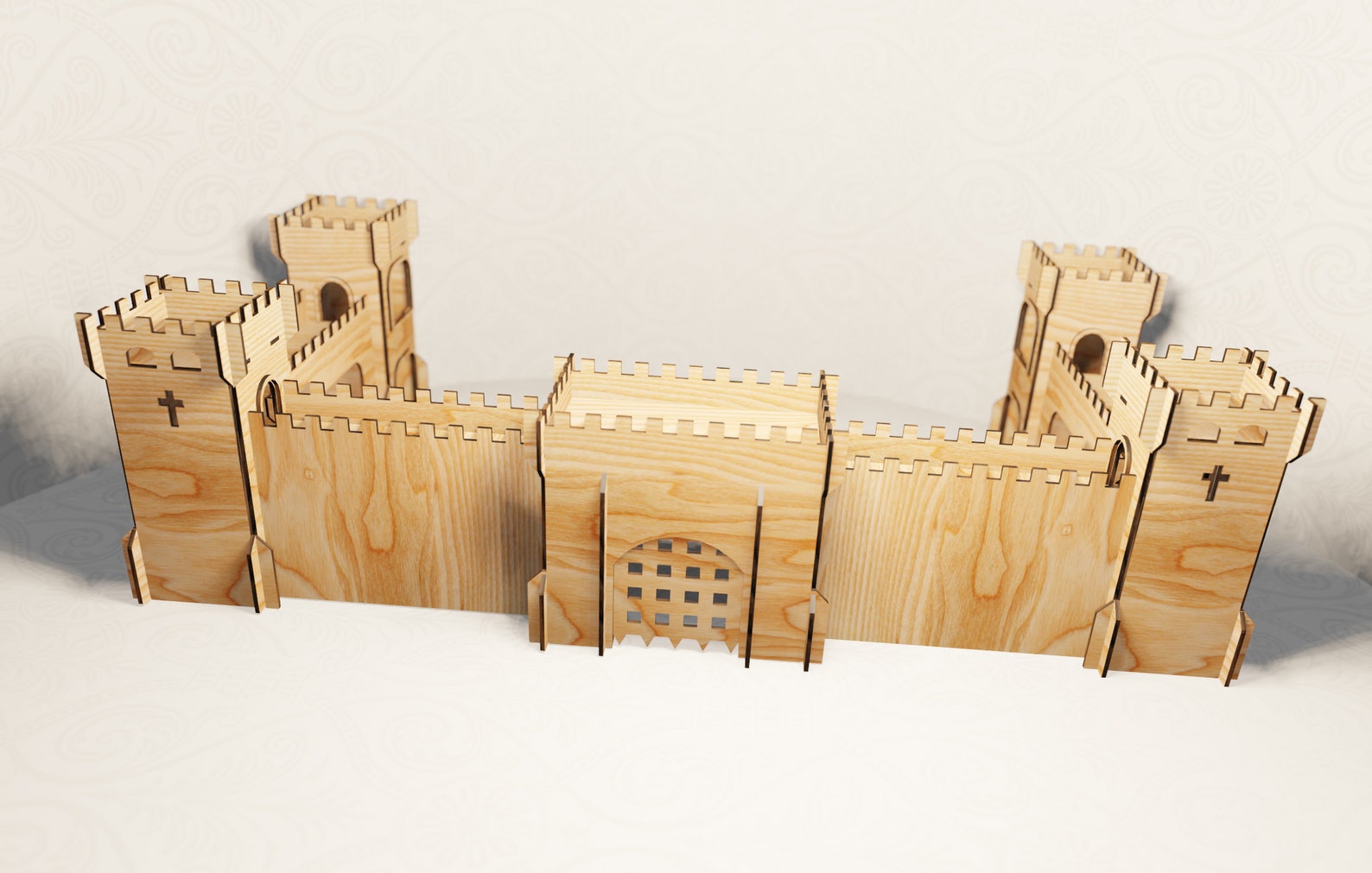 Castle Vector Model for Laser Cut Cnc Plan for 3 4 Mm Etsy