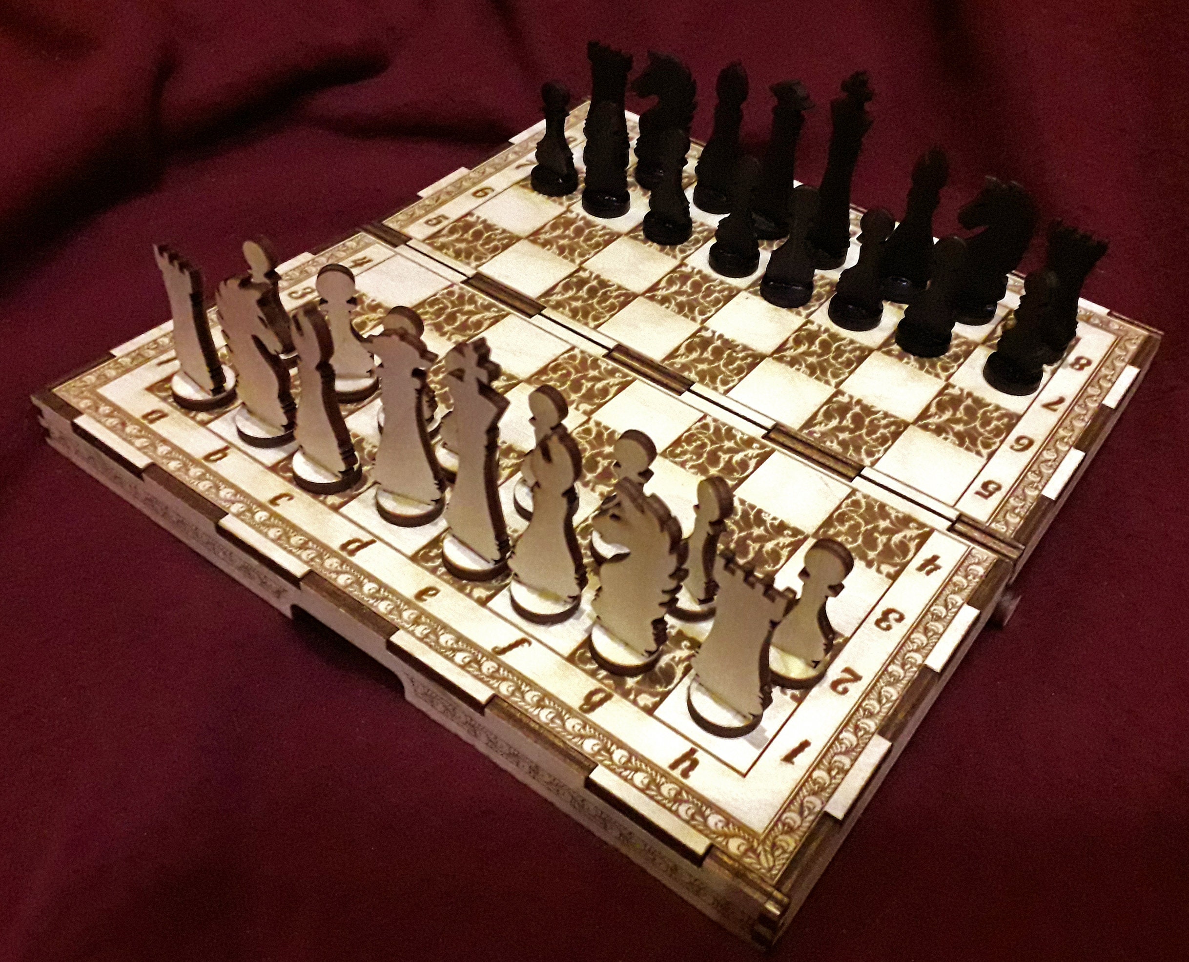 Wooden chess game vector model for laser cut cnc 3 mm DXF Etsy