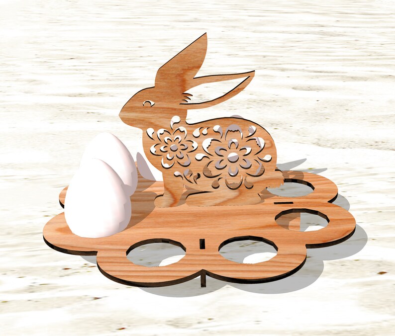 Download Vector model easter rabbit 8egg holders for laser cut cnc ...