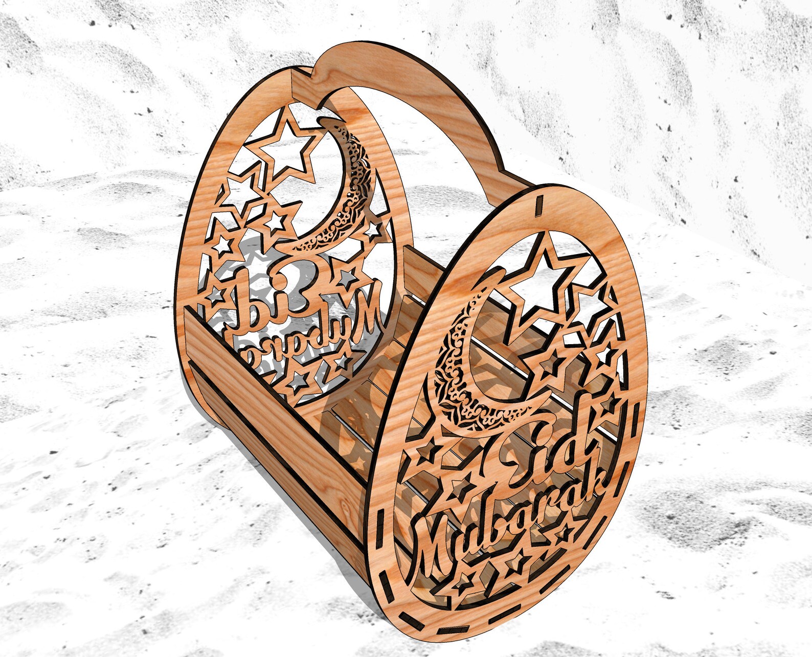 Eid Mubarak basket files for laser cut 34 mm cnc Etsy