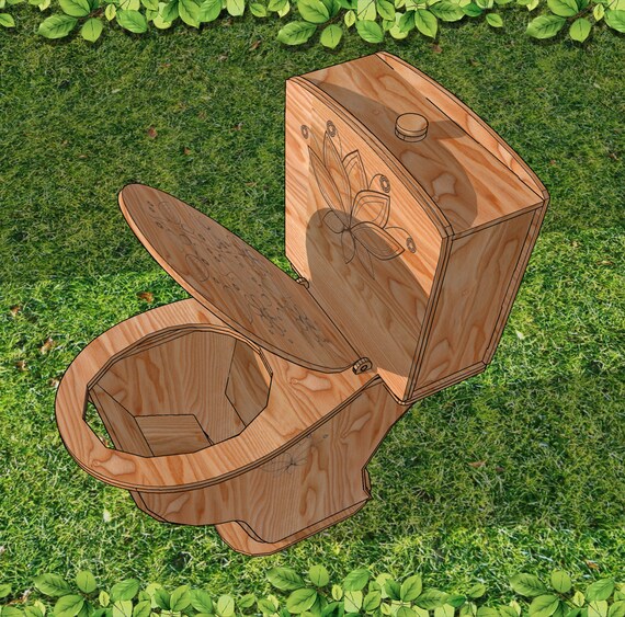 Toilet box 368x140x229mm vector big model for laser cut cnc Etsy