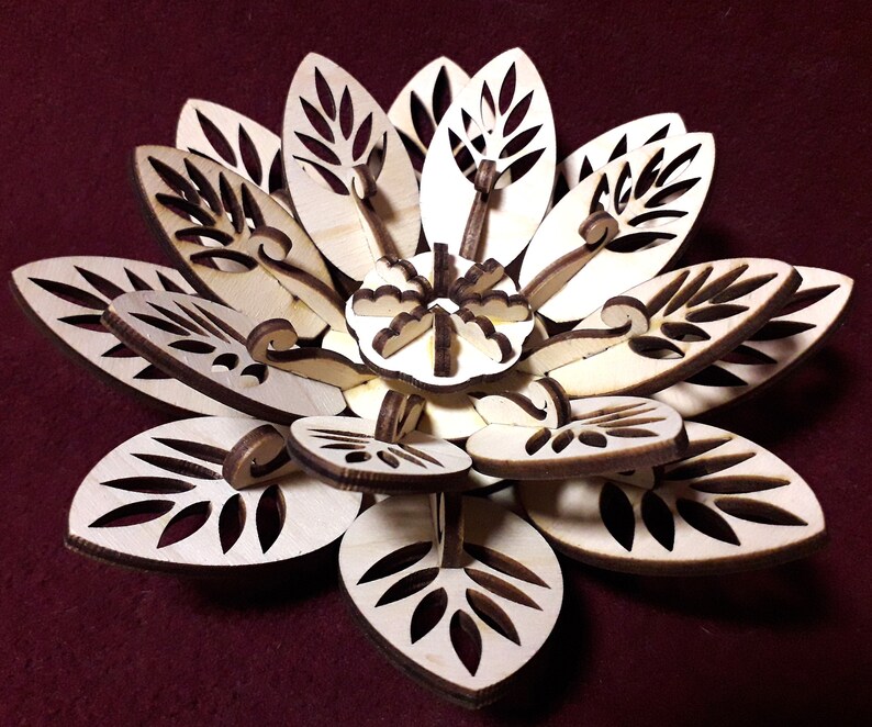 Flower 2 vector model for laser cut cnc plan 3 mm DXF CDR ai Etsy