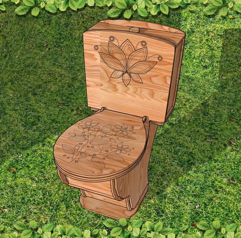 Toilet box 368x140x229mm vector big model for laser cut cnc Etsy