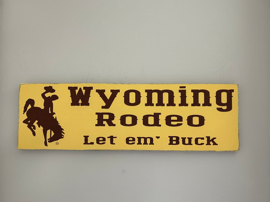 Licensed Wyoming Rodeo Wood Sign, Western Home Decor, Rodeo Home Decor ...