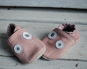 Crawling shoes Kuller, powder-pink-white-light-grey