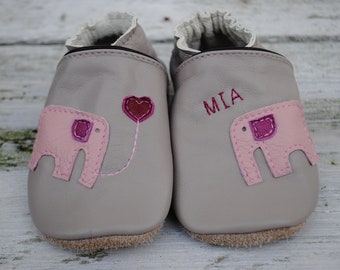 Crab shoes elephant with name, nude-powder pink