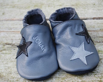 Crawling shoes stars by name, Grey