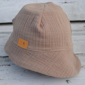 Muslin sun hat, summer hat, plain sand colored