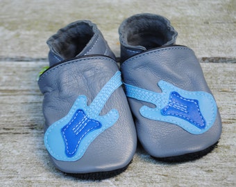 Crawling shoes guitar, grey-blue