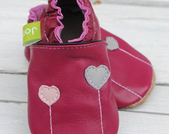 Crab shoes hearts, berry-puder rosa-light grey