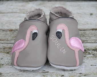 Krabbelschuhe Flamingo, nude-puderrosa