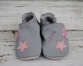 Crab shoes stars with names, hellgau with powder pink and rosametallic