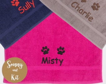 Serviette de chien personnalisée, cadeau de chien brodé personnalisé