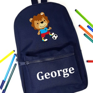 sac à dos personnalisé sac à dos, design de football lion, n’importe quel nom, choix de la couleur du sac, 205