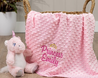 Personalised Princess Baby Blanket, Royal Baby, Crown Design, Soft and Fluffy