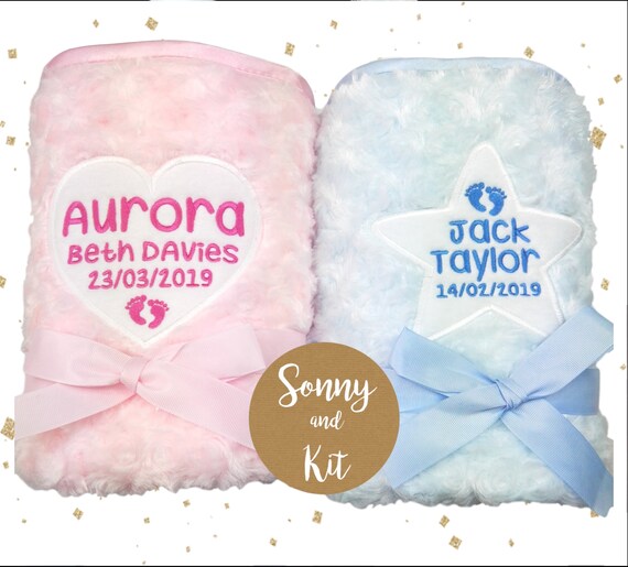 personalised baby blankets with birth details