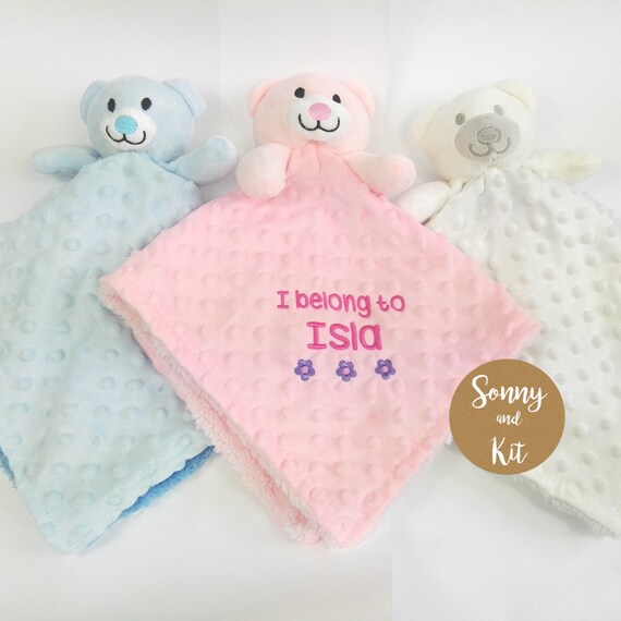 personalised teddy comforter