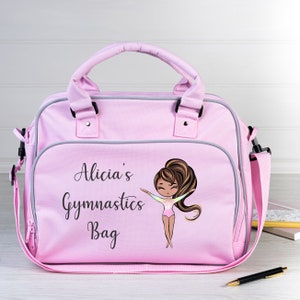 Bolsa de gimnasia personalizada, negra, marrón, con nombre personalizado, regalo perfecto para niños activos