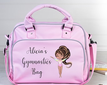 Personalised Gymnastics Bag -  Black, Brown, POC Gymnast - Custom Name - Perfect Gift for Active Kids