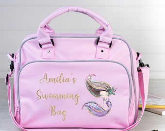 Personalised Mermaid Swimming Bag -  Dance, Gymnastics and More - Custom Name - Perfect Gift for Active Kids