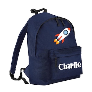 Sac à dos personnalisé Sac à dos d’école, vaisseau spatial rocket, tout nom, choix de la taille et de la couleur du sac, 210