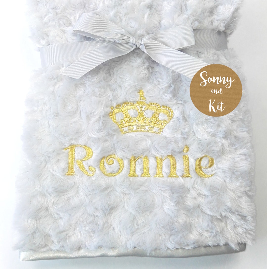 Personalised Gold Crown Blanket Choice of Colour Soft and Etsy