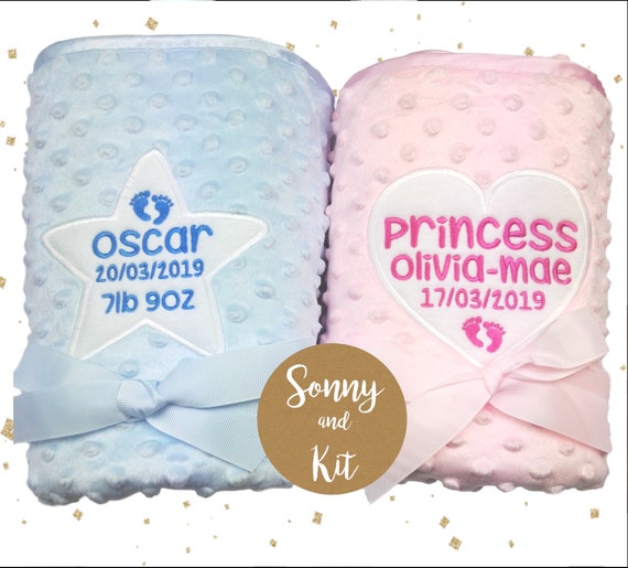 personalised baby blankets with birth details