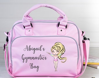 Bolsa de gimnasia personalizada - Gimnasta rubia - Nombre personalizado - Regalo perfecto para niños activos