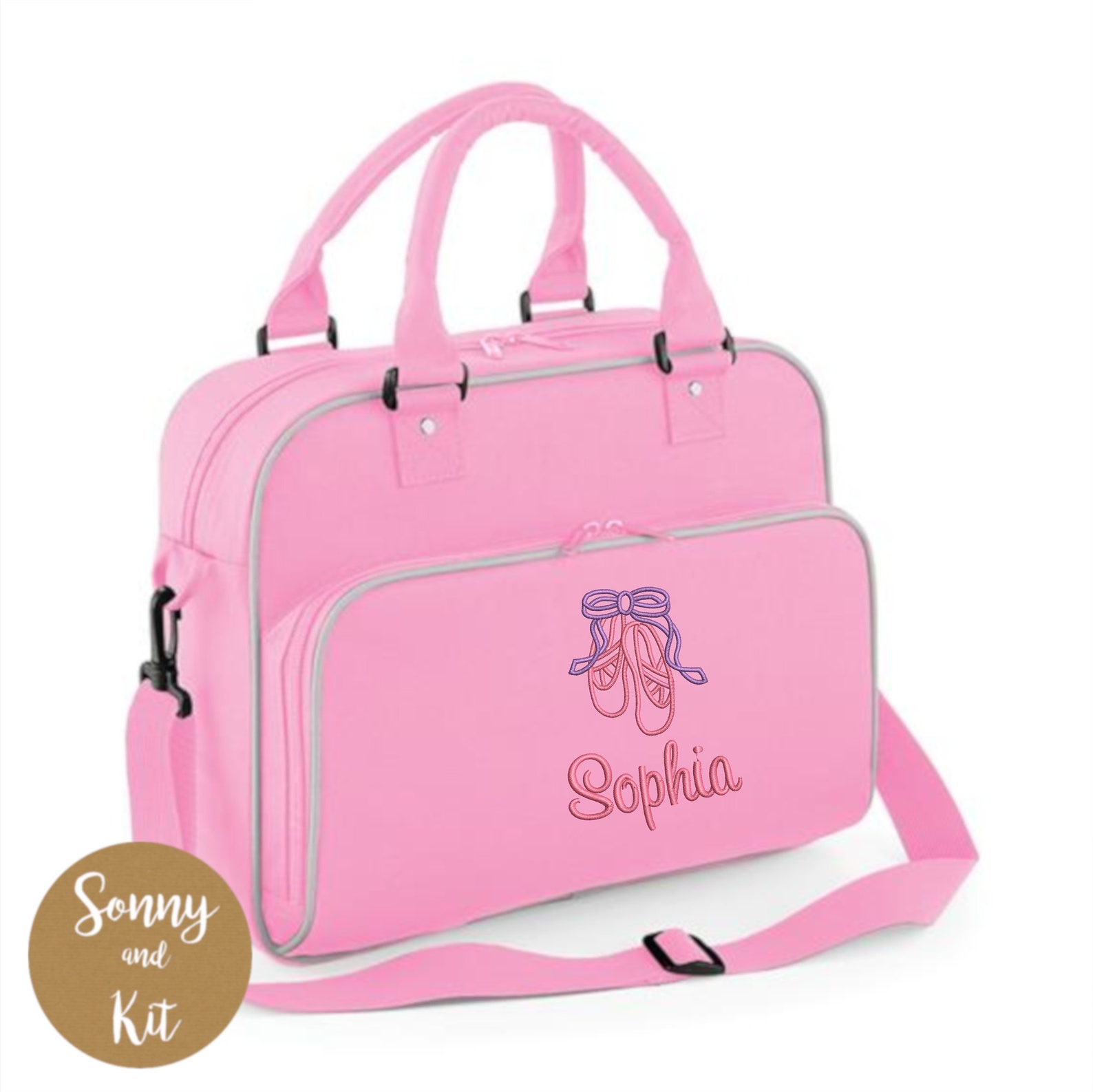 NG Sportswear Personalised Dance Bag – Ballet Red/Navy/Pink Girls Gym Kit Bag - View #2