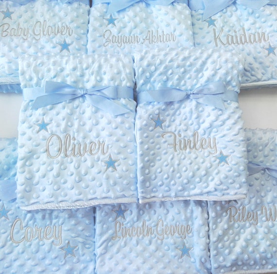 Manta de bebé personalizada nacimiento Bloque De Lujo Bordado Con Hoyuelos Polar Con Respaldo