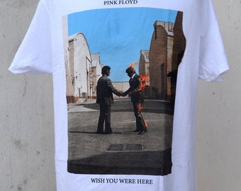 ピンク・フロイド「Wish You Were Here」Tシャツ 炎の握手 - Etsy 日本