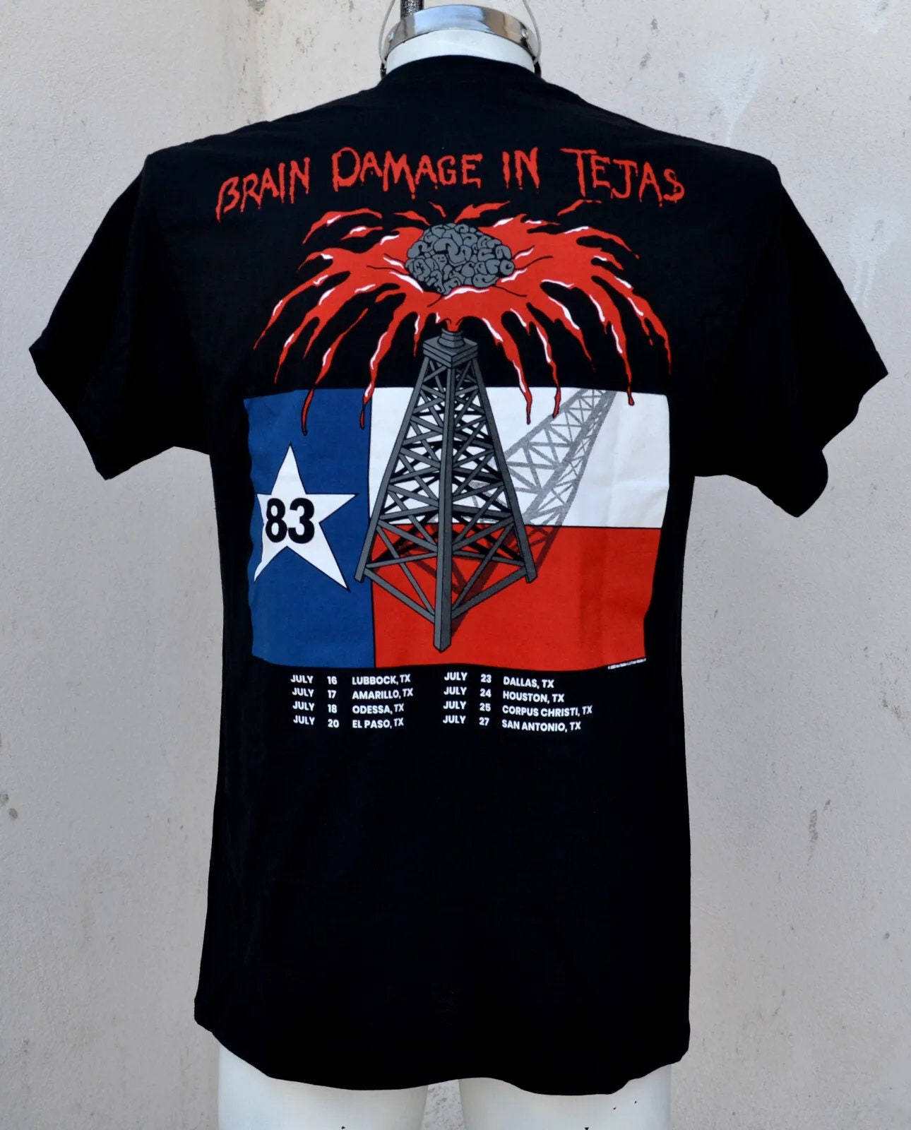 Iron Maiden Shirt Remember the Alamo Brain Damage in Tejas Texas
