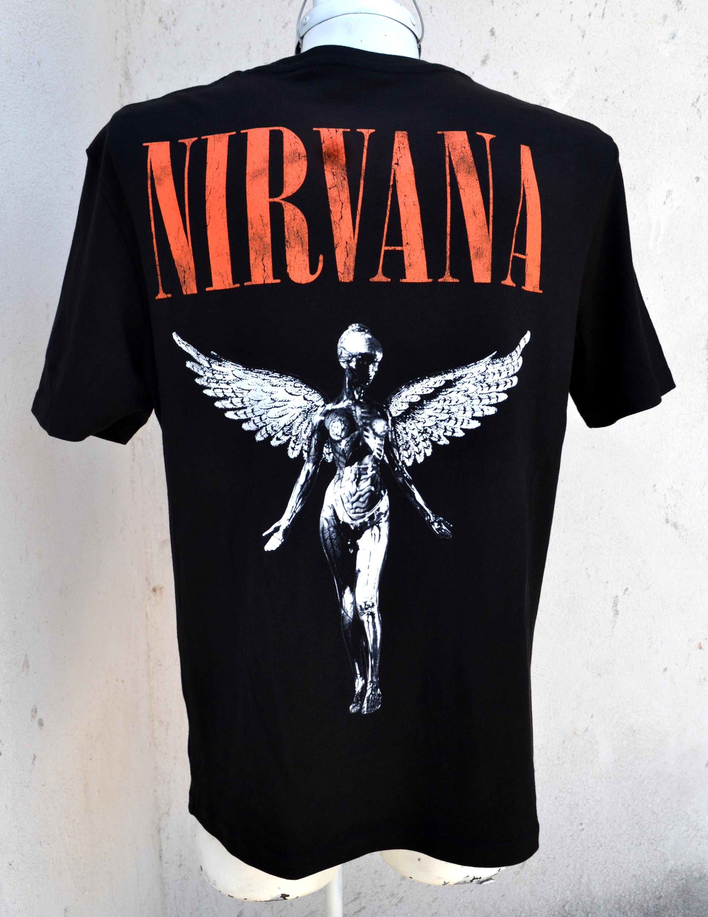 ⭐️未使用品NIRVANA IN UTERO Ｌ/Ｓ TEE USA製☆ Nirvana In Utero - New Vintage Band Long Sleeve T Shirt