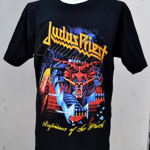T-shirt Judas Priest Amplified Defenders Of The Faith – 100% Coton – Coupe Ample – Unisexe Adulte