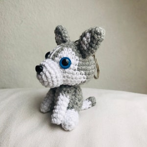 Limited Edition Gehäkelter Husky Hund Stofftier Miniatur Amigurumi Puppy Dog Crochet Kinder Erwachsene Adventskalender Weihnachten Geschenk Bild 5