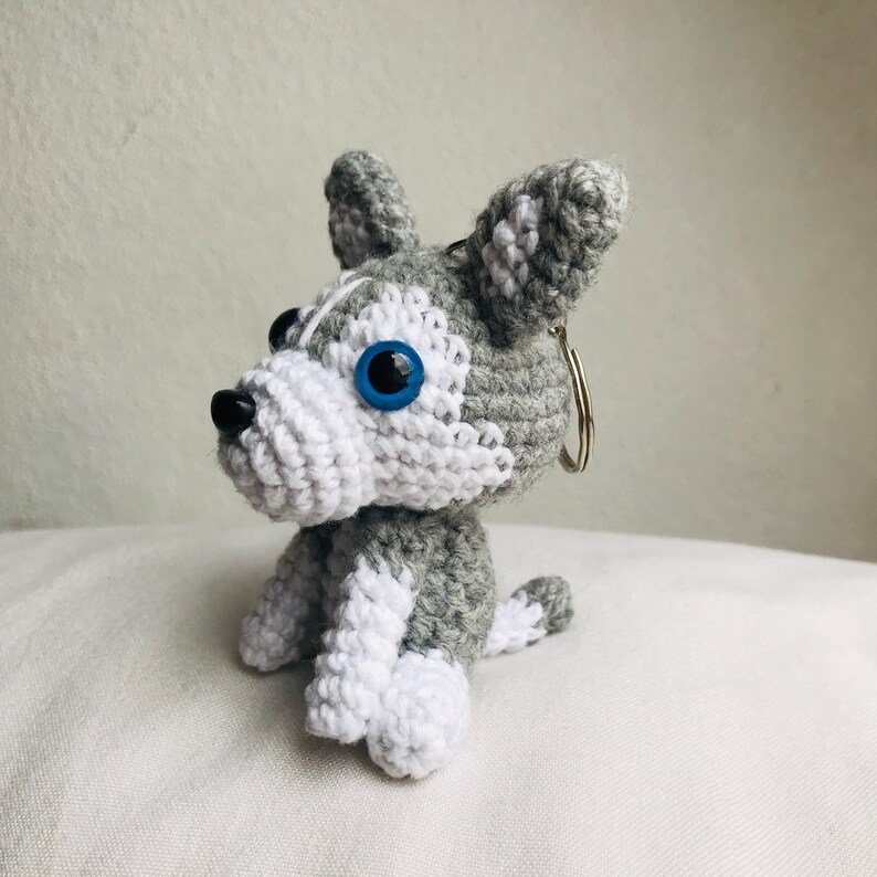 Limited Edition Gehäkelter Husky Hund Stofftier Miniatur Amigurumi Puppy Dog Crochet Kinder Erwachsene Adventskalender Weihnachten Geschenk Bild 5